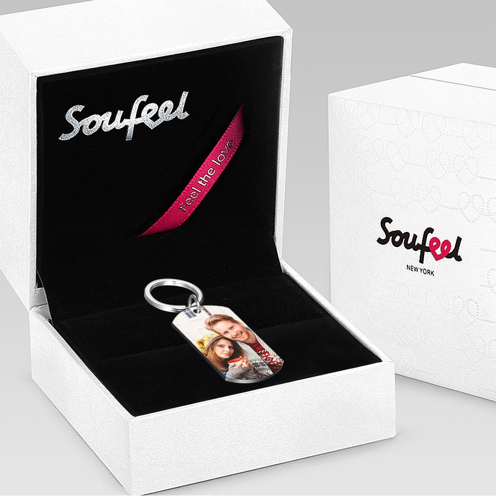 Custom Calendar Engraved Tag Key Chain Anniversary Gift For Lovers On Christmas