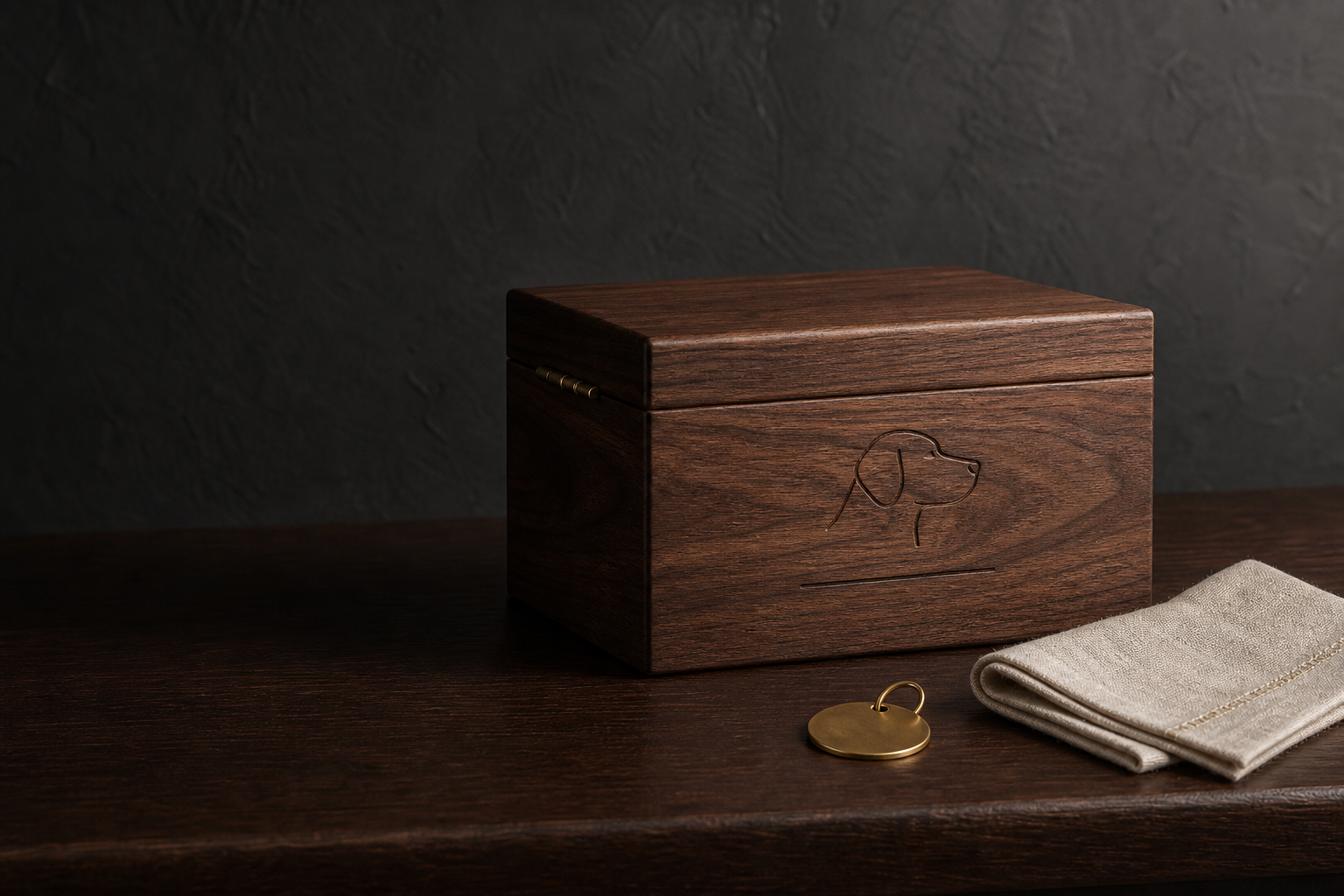 A handcrafted walnut memorial keepsake