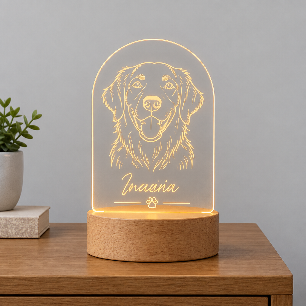 Personalized acrylic pet memorial night light
