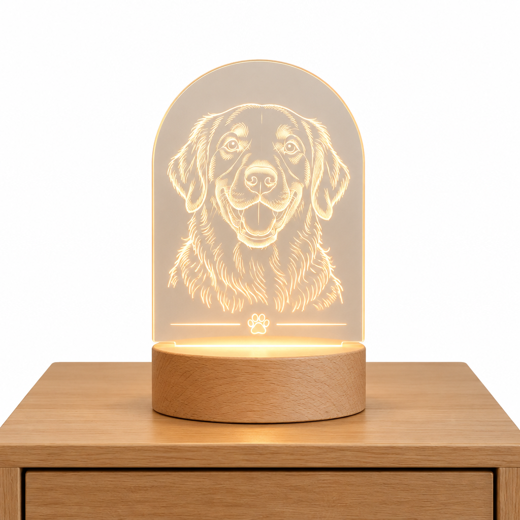 Personalized acrylic pet memorial night light