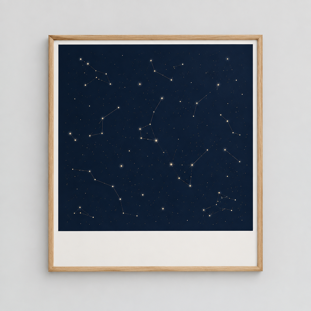 Custom pet star map wall art printed on canvas