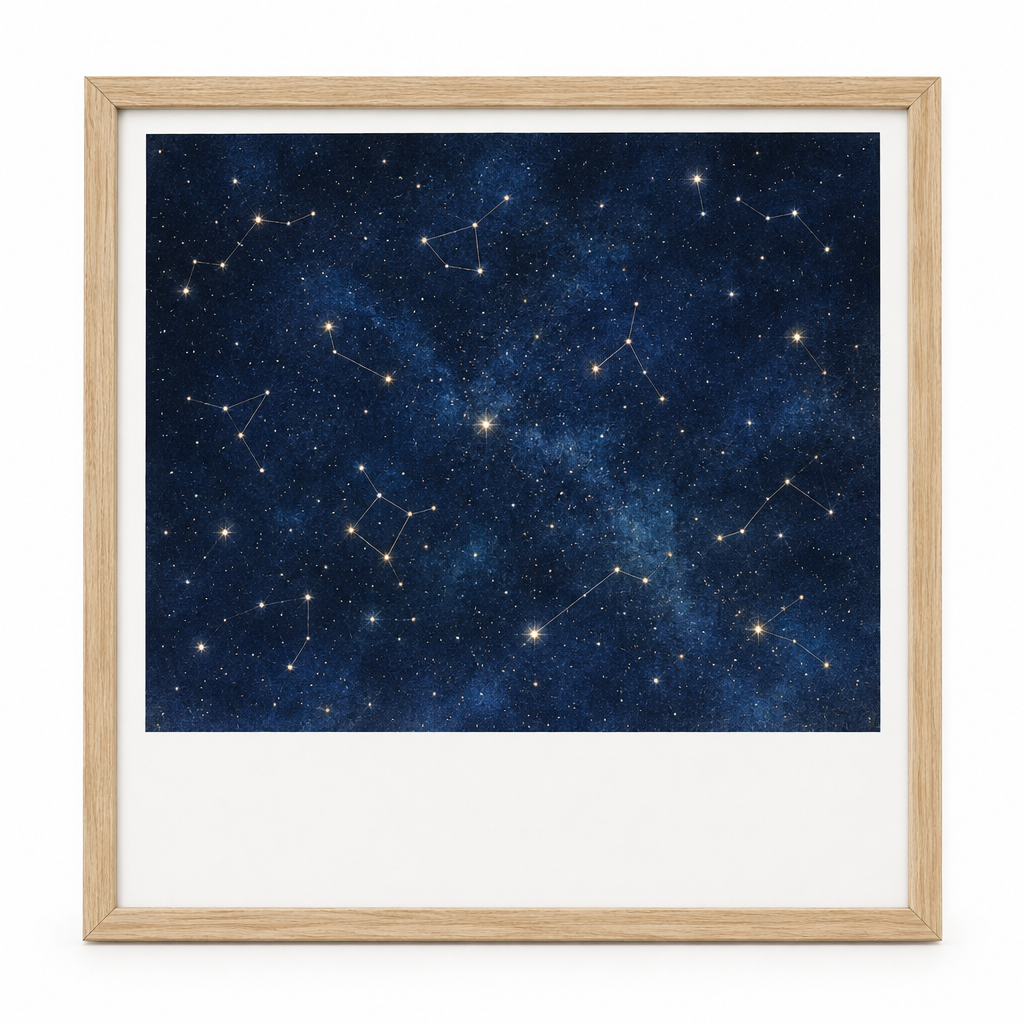 Close-up of the star map print detail