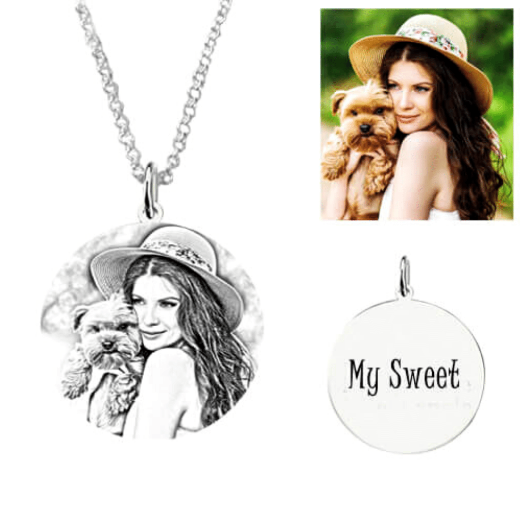 Custom Circle Photo Necklace