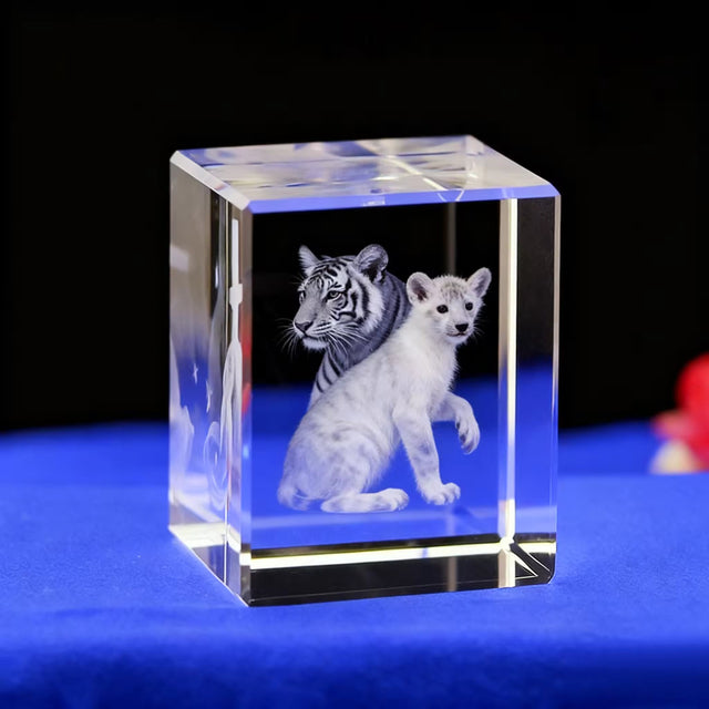 3D Laser Etched Pet Portrait Crystal
