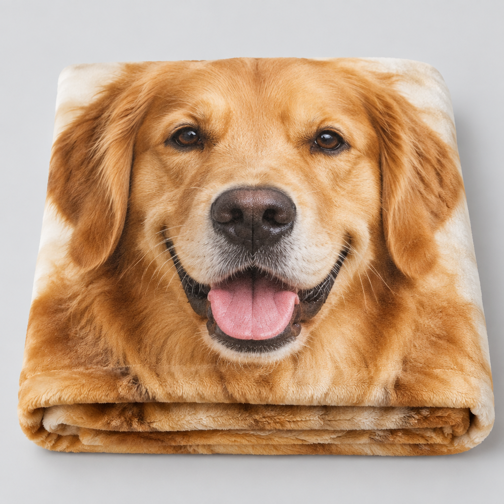 Golden Retriever Fleece Blanket - Plush Detail