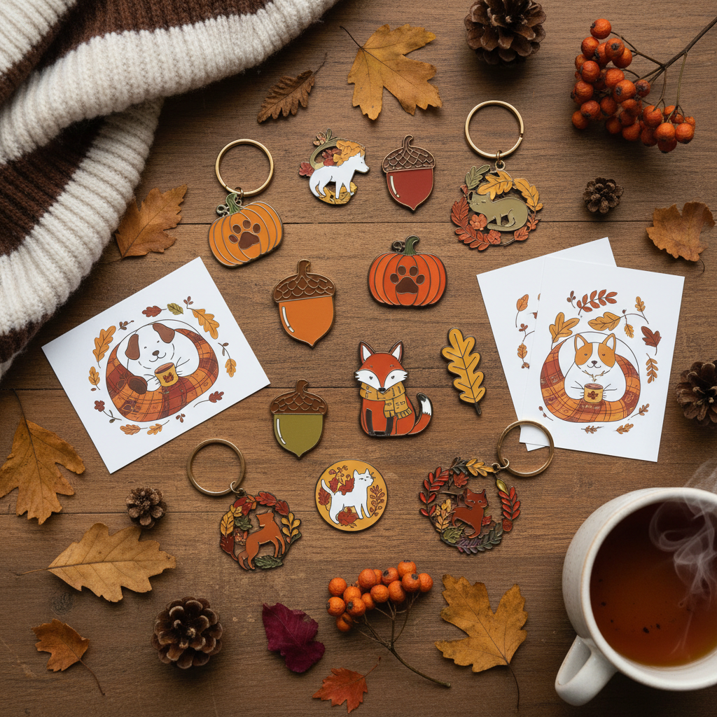 Seasonal collectibles flat lay lifestyle