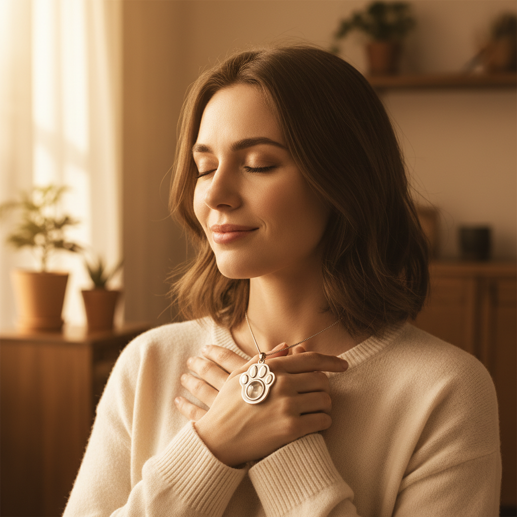 Memorial pendant lifestyle emotional shot