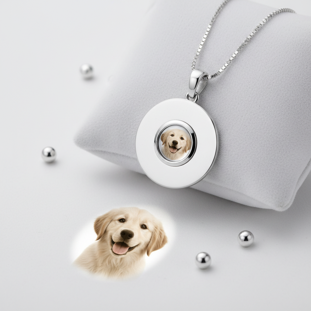 Custom Pet Photo Projection Necklace main image